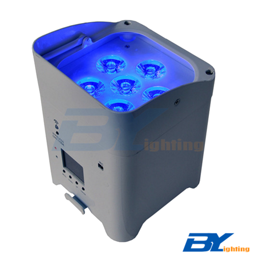 BY-866A 6 x 15W 6 in 1 RGBWA+UVLED Wireless DJ Uplighting With Rechargeable Battery and Mobile App Control
